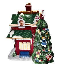 Spode Christmas Tree Village Train Station Cookie Jar 10 X 11 X 12 for sale online | eBay