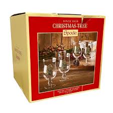 SPODE Christmas Tree Tulip Glasses Set of 4 New in Box | eBay
