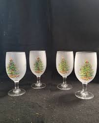 Spode Christmas Tree Frosted Goblet Set of 4 | eBay