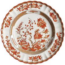 Spode, Indian Tree (Orange Rust, Scallop, Red Trim ...