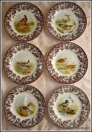 Spode Woodland Series Six 8" 20 Cm Plates GAME BIRDS Brown ...