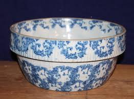 Collection of Five 19th Century Spongeware Mixing Pottery ...