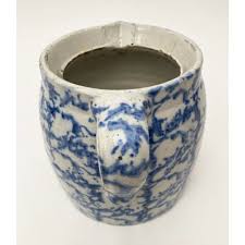 Early 19th Century Sponge Ware Bean Pot Pitcher | Chairish