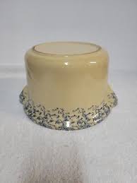 Roseville Ohio Blue Spongewear Wheat Pottery RRP CO Stoneware Crock/Bean Pot | eBay