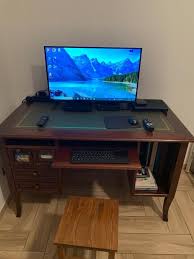 Desk Mobile PC 4 Drawers Arte Povera Dark Walnut Office Classic | eBay