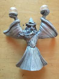 VTG Spoontiques Wizard Pewter Fantasy Figurine w/ 2 Crystals ...