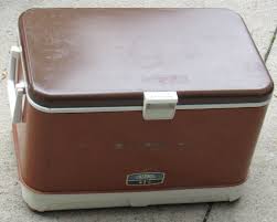 Vintage 1970s Thermos Metal Ice Chest Cooler Brown & Copper ...