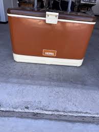 Vintage 1970s Thermos Metal Ice Chest Cooler Brown & Copper ...