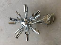 Midcentury Sputnik Chandelier Light Fixture in Polished Chrome, 1960s For Sale at 1stDibs