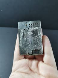 Vintage Splendy Cigarette Lighter Silver Metal With Flowers ...