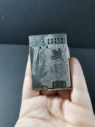 Vintage Splendy Cigarette Lighter Silver Metal With Flowers ...