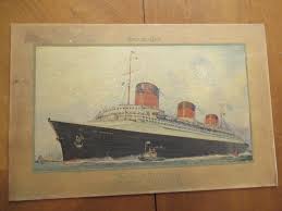 Original Print "French Line / The Normandie / The World's ...