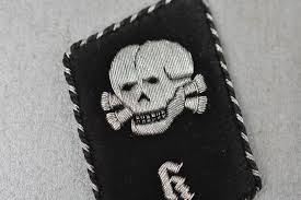 RARE SS Totenkopf-KZ vertical collar tabs in bullion for SS-Hauptscharführer – Bevo Militaria – Military antique shop