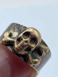 Antique Silver & Gold Fronted Memento Mori Skull & Cross ...