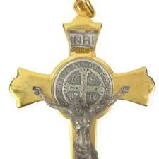 St. Benedict | Jewelry | St Benedict Cross Pendant Only 32 Inch Goldtone Eivs Obitv Nro Prae Sentia | Poshmark