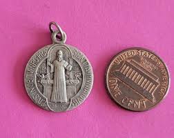 Religious Vintage Silver Plated Catholic Medal Pendant Charm ...