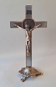 St Benedict Standing Crucifix – Copper Effect | Family Life ...