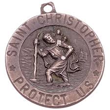 Saint Christopher Vintage Faith Medal Charm Sterling Silver ...