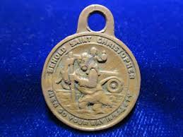 St Christopher Medal Brass Old Mission Santa Barbara 1-1/8" dia | eBay