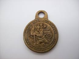 Vintage St Christopher OLD MISSION SANTA BARBARA Brass Holy Medal, x | eBay