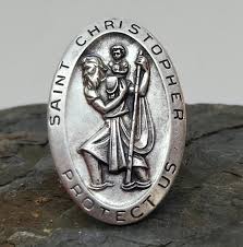 ST CHRISTOPHER RING, Sterling Silver, Sz 7.5, Vintage ...