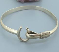 Vintage Designer Signed D.K Sterling Silver Hook 5mm Bangle ...