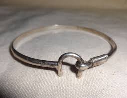 St. Croix Sterling Silver Horseshoe Hook Bangle Bracelet 3mm ...