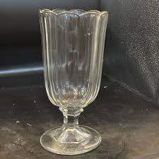 Vintage Flint Glass Huber Paneled Celery Vase 8 3/4 In | eBay