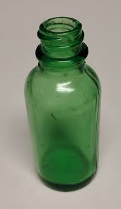 Vintage Miniature Green Glass Medicine Bottle | eBay