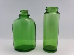 Antique Green Glass Bottles Medical Drug Or Other Set Of Two ...