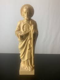 Vintage Plastic Mold Jesus Religious Coin Statue Older Man Brown Catholic Staff | eBay