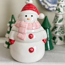Pink and Red Snowman Treat Jar – For Pete's Sake Pottery