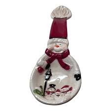Jolly Snowman Holiday Spoon Rest | eBay