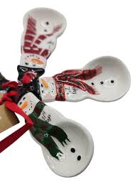 Brand New With Tags Pier One Snowman 4-piece Ceramic ...