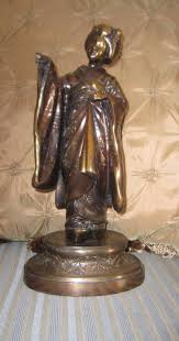 Vintage Bronze Japanese Geisha Figurine, Asian Art, Bronze ...