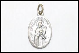 Vintage Sterling Silver Saint Lucy Pendant. For Sale at Ruby ...