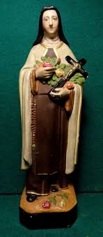 ST THERESE OF LISIEUX Vtg 1940s CHALKWARE 9.25" FIGURE ...