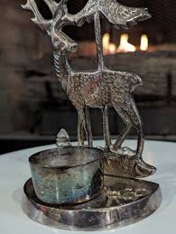 Vintage Buck Deer Elk Silver Metal Votive Candle Holder | eBay