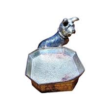 Vintage metal terrier dog trinket dish | eBay