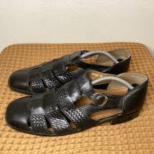 Vtg Stacy Adams Outdoor Mens Sz 11 Black Leather Fisherman ...