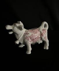 Vintage White Cow Creamer made in England Red Flowers Floral Figurine | eBay