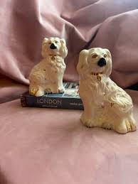 Vintage Unique Small Pair of Staffordshire Dogs.golden Ornaments. - Etsy