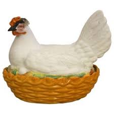 Ceramic Hen On Nest - For Sale on 1stDibs | yellow hen on ...