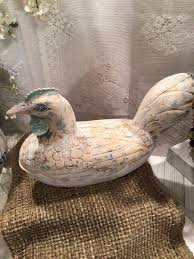 RARE Signed White's Whatchamacallit Papier-mâché Over Wood Decor Chicken | eBay