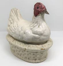 Antique Hen on a Nest, Paper Mache Pulp Chicken on a Basket, Early 1920's Hen Nester - Etsy Canada