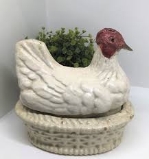 Antique Hen on a Nest, Paper Mache Pulp Chicken on a Basket, Early 1920's Hen Nester - Etsy