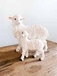 Sheep + Lamb Figurine – Sage Lane Cottage