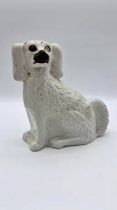 Antique English Staffordshire Spaniel Dog with Missing Eye ...
