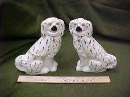 VINTAGE PAIR STAFFORDSHIRE WARE SPANIEL DOGS KENT ENGLAND ...