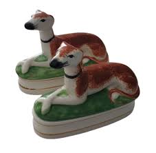 Vintage Fitz and Floyd Staffordshire Whippet GREYHOUND ...